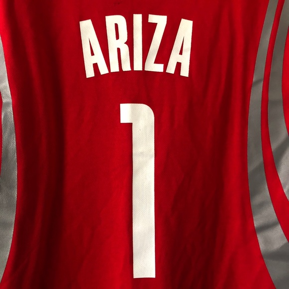 Adidas Houston Rockets Jersey Trevor Ariza #1 red white and gray Large NWT - Picture 3 of 7